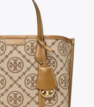 TB包 全新正品 Tory Burch 83313 小款棕色 現貨 PERRY 緹花帆布三格拖特包 水餃包 通勤包