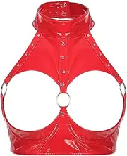 [GRRKDFQ] Women'S Sports Underwear Open Cup O Ring Halter Backless Vest