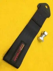 Black 250 mm tow recovery strap CAMS race compliant