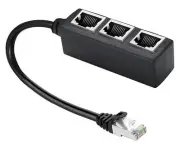 RJ45 Ethernet Splitter Cable, Y Splitter Adapter 1 to 3 Port Switch Adapter C...