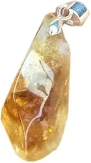 1PC Citrine Rough Stone Irregular Rough Stone Citrine Pendant, Stone, Citrine