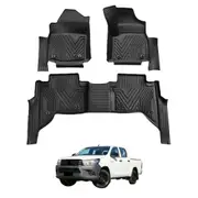 5D Injection Floor Mats for Toyota Hilux Dual Cab 2015-Onwards Auto Trans