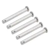 Single Hole Clevis Pins - 8mm x 60mm Flat Head 304 Stainless Steel Pin 5Pcs