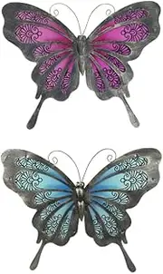 Garden Decor Garden Butterfly Wall Artwork Home and Outdoor Decorations Statues Miniatures Sculptures Set of 2 Outdoor Decor