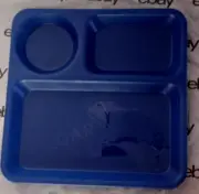 new Divided kid Tray Plate Dishwasher Microwave Safe crocodile Print color blue