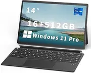 [FUNYET] 2 in 1 Laptop Touchscreen, 14 Inch Tablet Laptop Computer, Intel 12th Gen N100 Processor, 16GB DDR5 RAM, 512GB SSD, 1920 x 1200, Wi-Fi 6, BT5.2, Backlit Keyboard, Windows 11 Pro