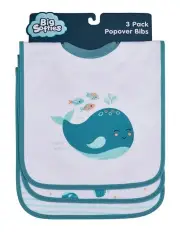 [Big Softies] Popover Bibs 3 Pack in Whale
