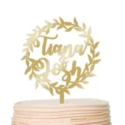 Wreath Wedding Cake Topper Monogram Party Decoration Personalised with Two Names