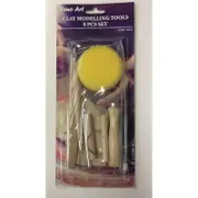 Reno Art 8 Piece Clay Modelling Tools Ceramics Shaper Molding Needle Cutter Kit