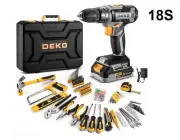 Cordless Drill Tool Kit Set: 20V Power Drill Tool Box w Battery Electric Drill