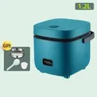 1.2L Electric Mini Rice Cooker With Steamer Non-sticky Liner One-button Control