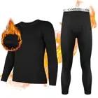 Men Winter Fleece Lined Thermal Base Layer Long Johns Top Bottom Underwear Set