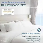 Hotel Sheets Direct-100% Bamboo-derived Pillow Cases KING Size - Set of 2, 20x40