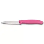 Victorinox - Paring Knife Wavy Pink with Pointed Tip 8cm (Made in Switzerland)