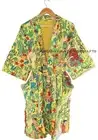 women winterwear Farida Kahlo Print Yellow Indian cotton kantha midlength Jacket
