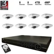 NVR Kit: 8 Channel NVR+4TB Hard Drive+4MP Built-in Mic IP Cameras (8 Pieces)