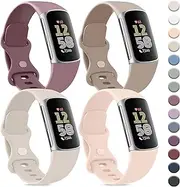 Vancle Bands for Fitbit Charge 6 Bands/Fitbit Charge 5 Bands Women Men[4 PACK], Classic Soft Replacement Sport Straps Wristbands for Fitbit Charge 6 / Charge 5 Fitness & Health Tracker