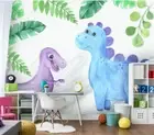 3D Dinosaur Leaves Wallpaper Wall Mural Removable Self-adhesive 1012