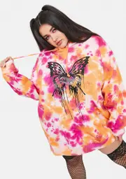 [Current Mood] Plus Never Let Go Tie Dye Butterfly Hoodie
