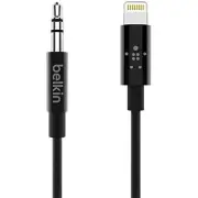 Belkin AV10172bt03-BLK 3.5mm Audio Cable With Lightning Connector, Black