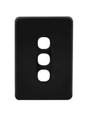 Vynco Metro 3 Gang Plate Only in Matte Black