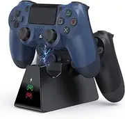 Vivefox PS4 Controller Charger, PS4 Charging Station Dock PS4 Wireless Charger Dual USB Docking Station with LED Indicator for Playstation 4/PS4/PS4 Slim/ PS4 Pro Controller