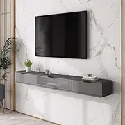 Wall Mounted TV Cabinet - Floating Shelf for Bedroom and Living Room - Audio-Visual Equipment Wall Unit With Utility Shelves - Media Console and Bracket for TV