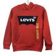 Levis Hoodie Boys 5 6 Red Pullover Chenille Logo