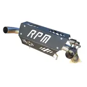 RPM White E-Valve Muffler Dual Tip Exhaust for Polaris RZR XP 4 TURBO