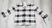 Wondershop Size 4 Kids' Pajama Top Flannel Holiday White Plaid Button Front