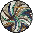 30" Round Black Inlay Stone Corner Center Side Marble Table Top Malachite