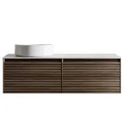Donna 120 Single Wall Hung Vanity, Dark Walnut