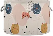 Cartoon Cute Cats Light Color storage basket foldable and waterproof laundry hamper with sturdy handle cubbies tall supply for baby gift towel