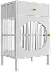 Side Table Modern Nightstand with Drawers and Storage Cabinet, Bedside Table Modern End Table Side Table Coffee Table for Bedroom Living Room End Tables Living Room(White)