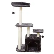 3 Tier Grey Pet Play House Cat Tree Feline Scratcher Scratchpost Scratching Post Tower