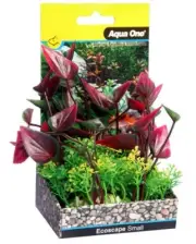 Aqua One Ecoscape Small Lily Red Artificial Plastic Plant Aquarium 28372