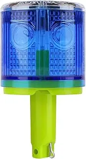 Aolyty Solar Strobe Warning Light 360 Degree Single Column Super Bright Waterproof IP48 for Construction Traffic Dock Marine Light Control Flashing (Blue)
