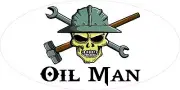 3 - Oil Man Skull Oilfield Roughneck Hard Hat Helmet Sticker H336