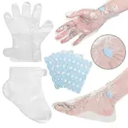 200 pcs Paraffin Liners for Hands and Feet Plastic Paraffin Boot Bags Therapeutic Wax Socks and Gloves Paraffin Bath Gloves