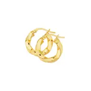 9ct Gold 3x10mm Twist Hoop Earrings