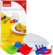 Rapid Brands 7-Piece Microwave Poached Egg & Omelette Cookware Set | Perfect for Dorm, Small Kitchen, or Office | Dishwasher-Safe, Microwaveable, BPA-Free
