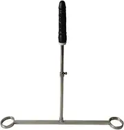 SAHOOSAFETY Adjustable stainless steel spreader bar BDSM games standing bondage ankle cuffs with dildos anal plug and leg cuffs set sex toys for men and women(Für Damen)