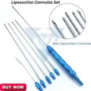 Liposuction Luer Lock Cannulas Set of 6 Pieces Transplantation Fat Transfer kit