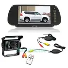 Wireless Car Rear View Kit 7" LCD Mirror Monitor + CCD Reversing Camera 18LED