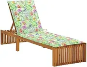 Sun Lounger, Outdoor Sun Lounge Patio Chaise Lounge Reclining Chair Recliner Chair Sun Lounger with Cushion Solid Acacia Wood