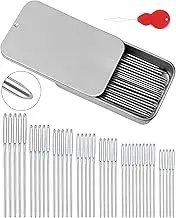 FIVEIZERO 80/40 PCS Large-Eye Blunt Needles,8 Sizes Stainless Steel Yarn Knitting Needles,Sewing Needles,Crafting Knitting Weaving Stringing Needleswith Threaders for Finishing Off Crochet Projects CJ