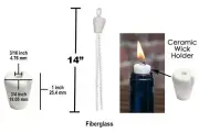 10 Wine Bottle Ceramic Fiberglass Wick Holder Oil Lamp Candle Tiki USA 1/8"
