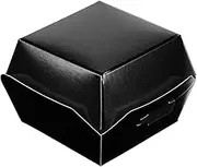 Restaurantware 2.5 x 2.5 x 2 Inch Mini Burger Boxes 100 Clamshell Food Containers - Hinged Lid Disposable Black Paper Take Out Boxes for Appetizers Or Desserts Serve Sliders or Finger Foods