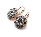 Earrings By Mariana Woman Floral Tanzanite and Pearl Swarovski Crystals