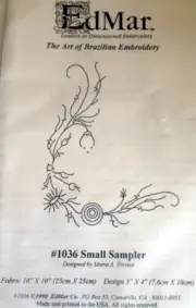 NEW "SMALL SAMPLER" EdMar Brazilian Embroidery Stamped Linen